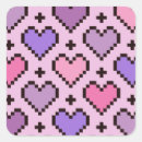 Recherche de coeur de pixel autocollants Rose