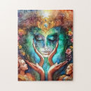 Recherche de visage femme puzzles Coloré