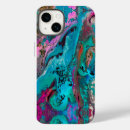 Recherche de peinture abstraite iphone coques Bleu