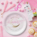 Recherche de lune assiettes en papier Rose