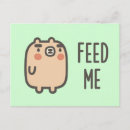 Recherche de nourriture kawaii cartes postales Dessin animé