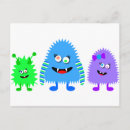 Recherche de monstres mignons cartes postales Pour enfants