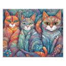 Recherche de chat psychédélique posters Abstrait