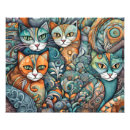 Recherche de chat psychédélique posters Abstrait