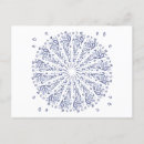 Recherche de mandala bleu cartes postales Abstrait