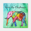 Recherche de éléphants colorés magnets Faune