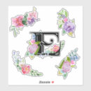 Recherche de fleur aquarelle autocollants Monogramme