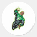 Recherche de style comique autocollants Logo vert de lanterne