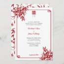 Recherche de rouge chinois mariage invitations Élégant