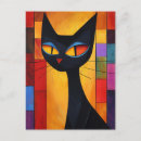 Recherche de chat abstrait cartes postales Félin