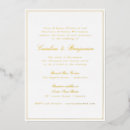 Recherche de or et noir mariage invitations Minimaliste