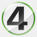 Recherche de numéro 4 autocollants Quatre