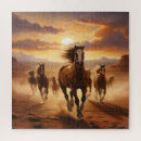 Recherche de chevaux puzzles Coucher de soleil