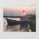 Recherche de bateau de rivière cartes postales Crépuscule