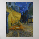 Recherche de terrasse de café la nuit posters Vintage