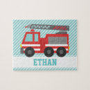 Recherche de camion rouge puzzles Pompier