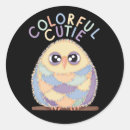 Recherche de hiboux colorés autocollants Oiseau