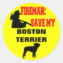 Recherche de boston terrier dog autocollants Pompier