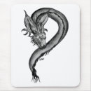 Recherche de dragon noir tapis souris Noir et blanc