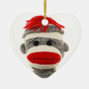 Recherche de singe de chaussette ornements Rouge