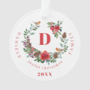 Recherche de monogramme de couronne ornements Rouge