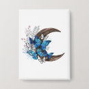 Recherche de papillons bleus badges Illustration