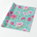 Zoek naar veren patroon cadeaupapier Blauwgroen
