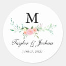 Recherche de monogrammes de mariage autocollants Botanique