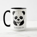 Zoek naar kawaii panda mokken Zwart wit