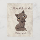 Recherche de grains de café cartes postales Chat
