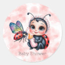 Recherche de petit insecte autocollants Baby shower fille