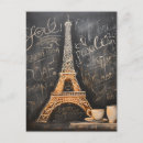 Recherche de café parisien cartes postales Tour eiffel