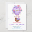 Recherche de montgolfière anniversaire invitations Girl