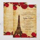 Recherche de tour eiffel vintage invitations Rose