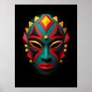 Recherche de masque africain posters Coloré