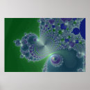 Recherche de fractale bleue posters Vert