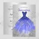 Recherche de bleu et argent invitations Quinceanera