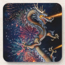 Recherche de dragon chinois dessous de verres Célébration