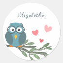 Recherche de hibou sur une branche autocollants Pour enfants