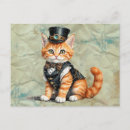 Recherche de chats amoureux cartes postales Chat tabby orange