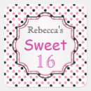 Recherche de bonbon 16 autocollants Rose