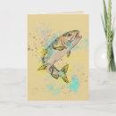 Recherche de pêche mouche vœux cartes Aquarelle