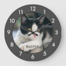 Recherche de chat noir et blanc horloges Chaton