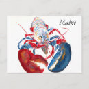 Recherche de homard rouge cartes postales Bleu