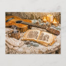 Recherche de guitare acoustique cartes postales Vintage