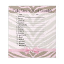 Recherche de jeu de baby shower blocsnotes Rose