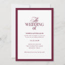 Recherche de bordeaux et blanc mariage invitations Élégant