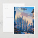 Recherche de milan vintage cartes postales Aquarelle