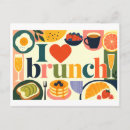 Recherche de petit déjeuner cartes postales Illustration