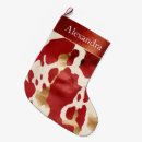 Recherche de vache chaussette de noël Rouge
